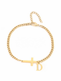 Amore Cross Initial Bracelet