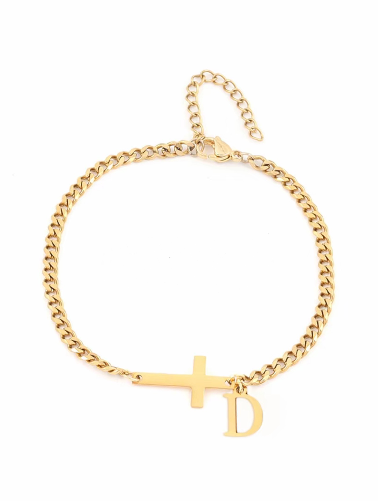 Amore Cross Initial Bracelet