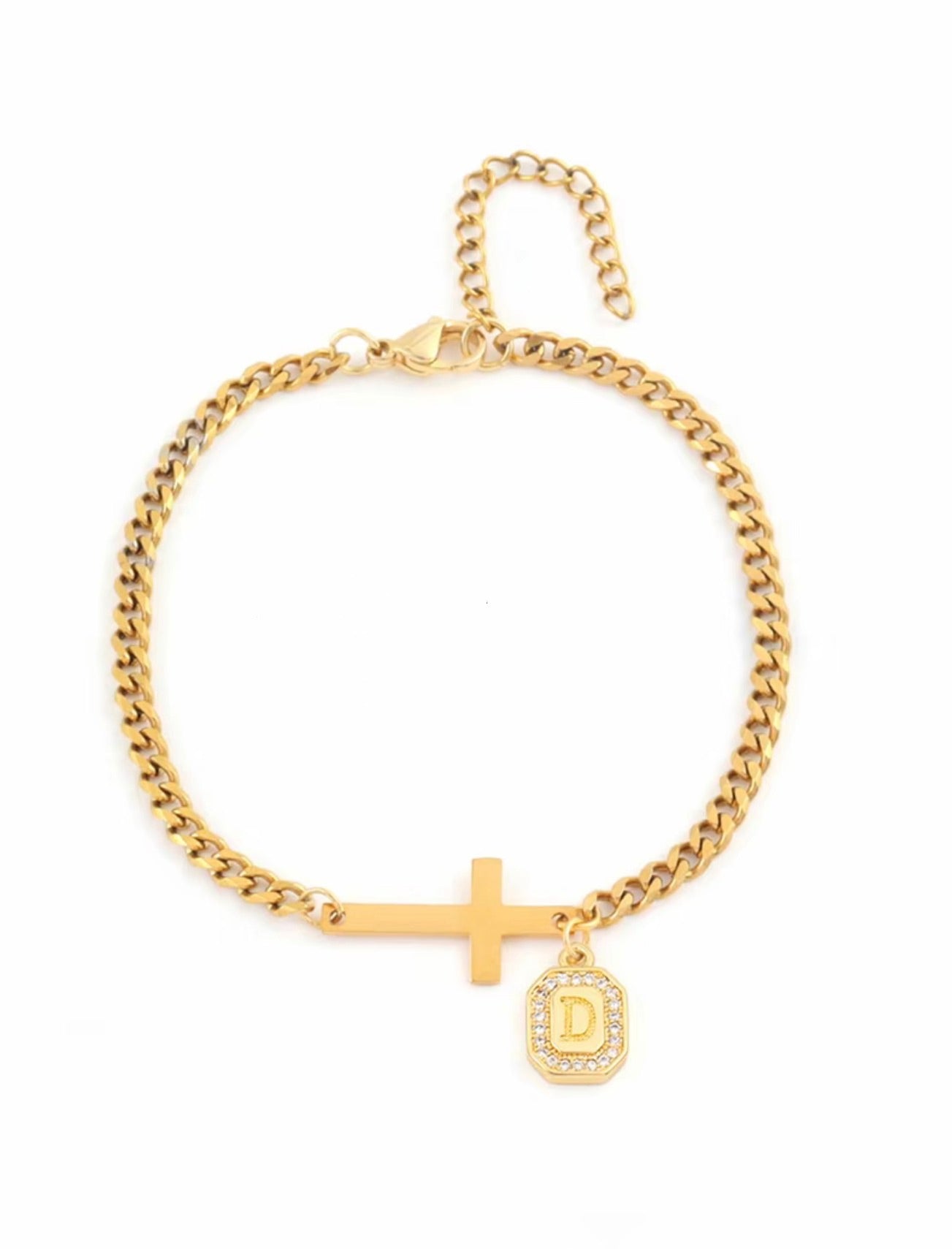 Amore Cross Initial Bracelet