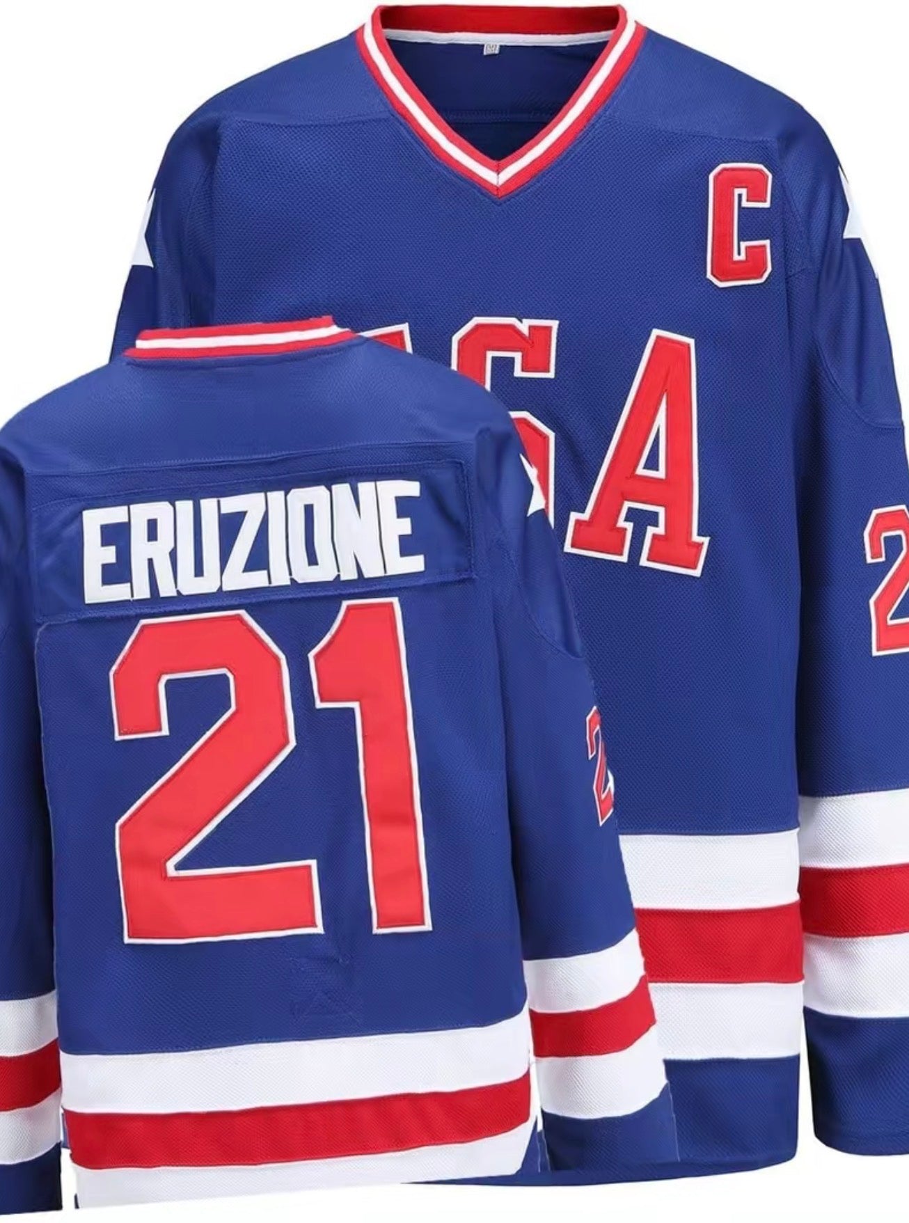 USA Hockey Jersey National Team 1980 Miracle On Ice Style Stitched