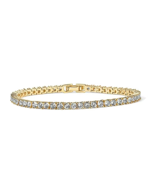 Amore 14K Gold Plated 3mm Cubic Zirconia Classic Tennis Bracelet